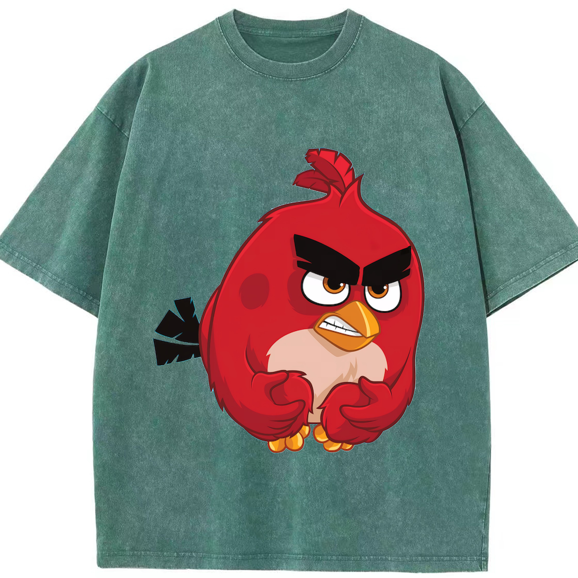 （画像用） Angry Birds アングリーバード 綿100% ヴィンテージ風 半袖Tシャツ（フロントプリント）